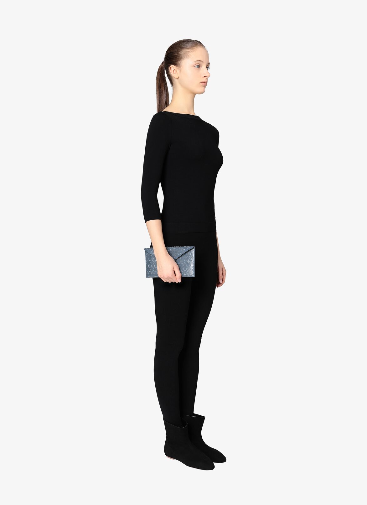 POCKET CUIR LUX CLOU ARABESQUE BLUE RUSSIAN ALAÏA RUSSIAN BLUE  POCKET CUIR LUX CLOU ARABESQUE BLUE RUSSIAN